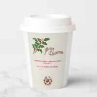 Holly Elegant Festive Christmas Dinner Party Paper Cups