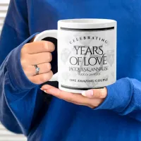 Elegant 75th Diamond Wedding Anniversary Giant Coffee Mug