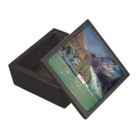 Alaskan Mountain View with Boat Keepsake Box