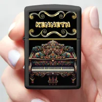 Artful Piano Design with Intricate Details Zippo Lighter