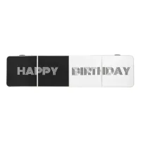 Happy Birthday Op Art Monochrome Black White Cool Beer Pong Table