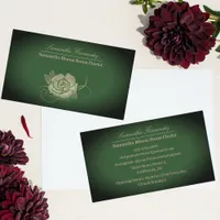 Elegant Florist Olive Green and Beige Professional Business Card