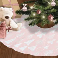 Pink White Christmas Pattern#6 ID1009 Brushed Polyester Tree Skirt
