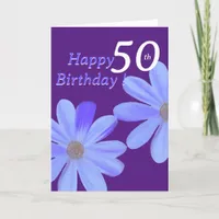 Happy 50th Floral Birthday Greeting Card