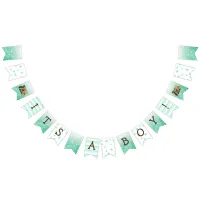 It's a Boy, Teddy Bear Green Baby Shower Bunting Flags