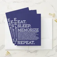 Eat Sleep Memorize Repeat Memory Master Pocket Folder