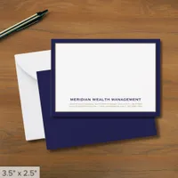 Business Note Cards with Navy Blue Border