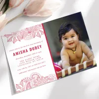 Annaprashan First Rice Ceremony Floral Paisley Invitation