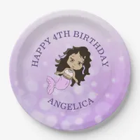 Personalized Purple Mermaid Birthday Plates