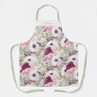 Vintage Chic Girly Pink Watercolor Floral Apron