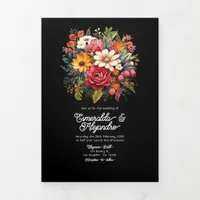 Fiesta Wedding Guest Details, Photo & QR Code Tri-Fold Invitation