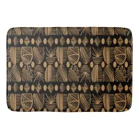 Caribbean Tribal Mudcloth: Black, Gold Bath Mat