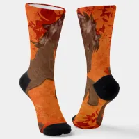 Majestic Horse in Asian Floral Tapestry Socks