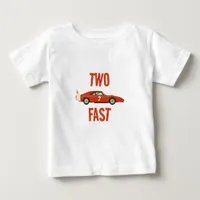 Two Fast Race Car Boy 2nd Birthday Party Baby T-Shirt