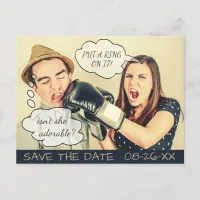 Funny Speech Bubble Save the Date Announcement Postcard