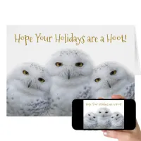 Dreamy Snowy Owls Christmas Family Have a Hoot Folded Greeting Card