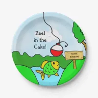 Reel in the Cake, Fishing Themed Birthday Party Paper Plates