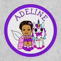Cute Fairy and her Unicorn Personalized Name  Patch