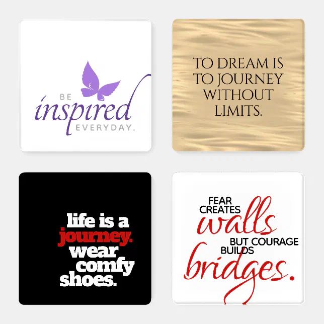 Inspirational Motivational Words of Wisdom (I) Coaster Set