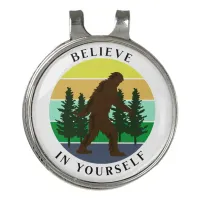 Believe in Yourself | Vintage Sunset Bigfoot   Golf Hat Clip