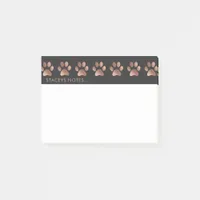 Luxurious Rose Gold Paw Print Animal Lover Post-it Notes