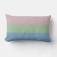 Farmhouse Pastel Plaid Block Lumbar Throw Pillow 