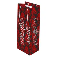 Christmas Elegant, Vintage, Victorian Damask Wine Gift Bag