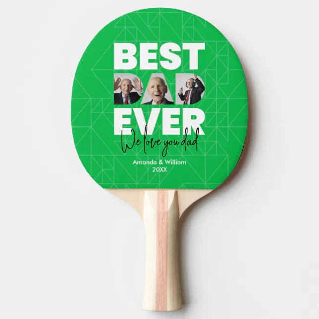 Best Dad Ever | Father's Day | Green Ping Pong Paddle