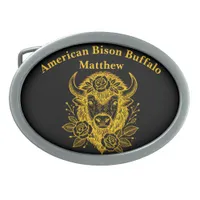 Floral Gold Bison Head Decor Belt Buckle