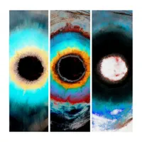 Interstellar Cosmic Void Nebula Black Hole  Triptych