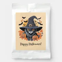 Black Cat in Witch Hat Halloween Hot Chocolate Drink Mix