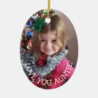 Love You Auntie, Christmas Gift for Aunt Christmas Ceramic Ornament