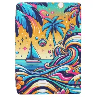 Fun Whimsical Psychedelic Sailboat  iPad Air Cover