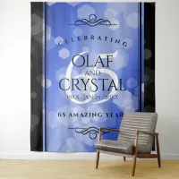 Elegant 65th Blue Sapphire Wedding Anniversary Tapestry