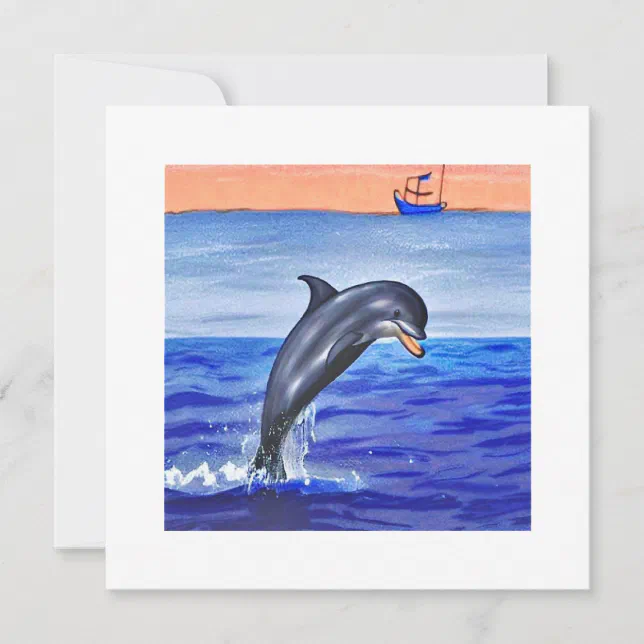 Smiling dolphin card
