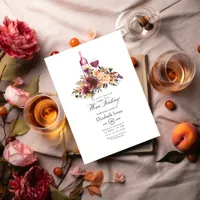 Bordo Peach Floral Wine Tasting Wedding Invitation