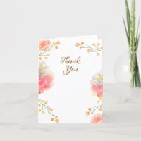 Tropical Peach Flower Thank You Card