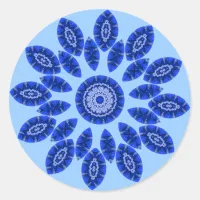 Blue Tahoe Mandala Classic Round Sticker