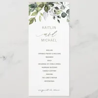 Wedding Botanical Watercolor Greenery Elegant Program