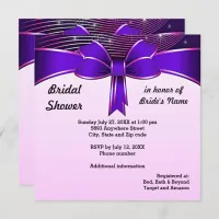 Festive Blue Ribbon Bridal Shower Invitation