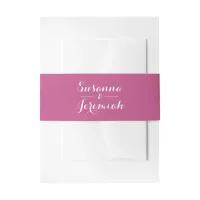 Elegant Chic Pink and White Wedding Invitation Belly Band