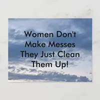 Women Don't Make Messes Postcard