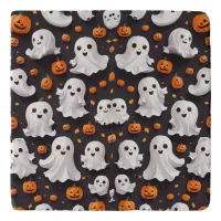 Halloween Ghost and Pumpkin Trivet