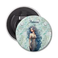 Beautiful Blue-Haired Mermaid  Bottle Opener