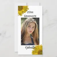 Yellow Sunflower Graduation Announcement Photo