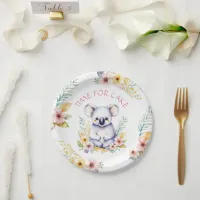 Koala Bear Themed Time for Cake Baby Shower Paper Plates