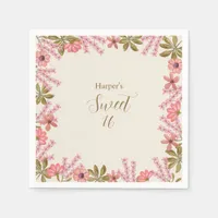 Sweet 16 Sixteen Floral Wildflower Pretty Boho Nap Napkins