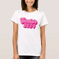 Retro Senior 2024 in Hot Pink T-Shirt