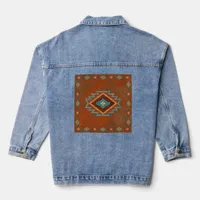 Southwest Canyons Geometric Diamond Design Denim Jacket