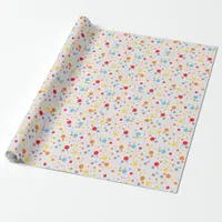 Vibrant Confetti Polka Dots Pattern Birthday Gift  Wrapping Paper